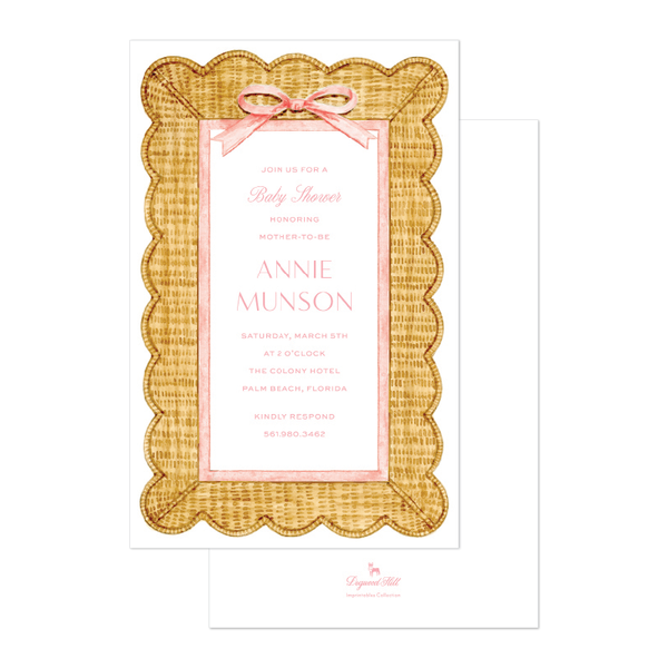 Isla Bahia Scallop Pink Imprintable Invitation