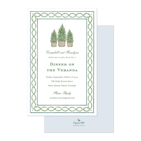 Jardin de Verte Imprintable Invitation