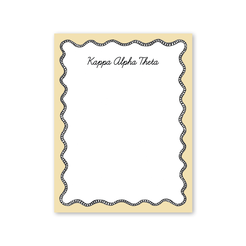 Kappa Alpha Theta Flower Cart Scallop Greek Notepad