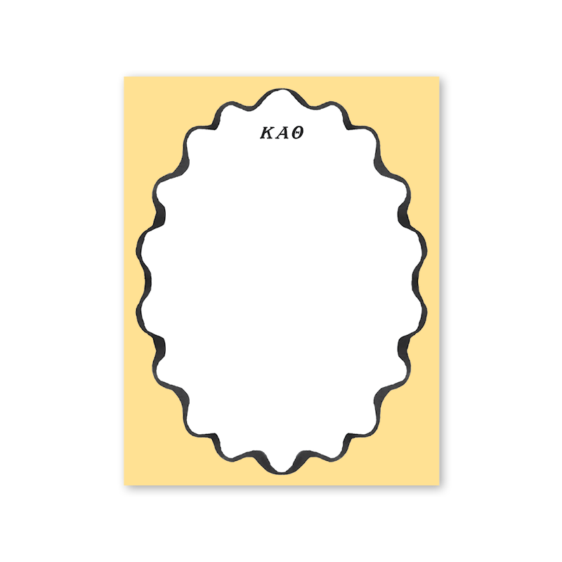 Kappa Alpha Theta Merry Ribbons Scallop Greek Notepad