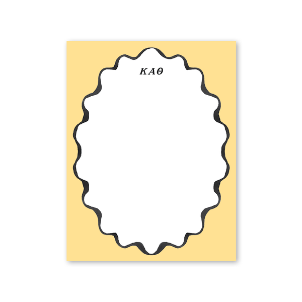 Kappa Alpha Theta Merry Ribbons Scallop Greek Notepad
