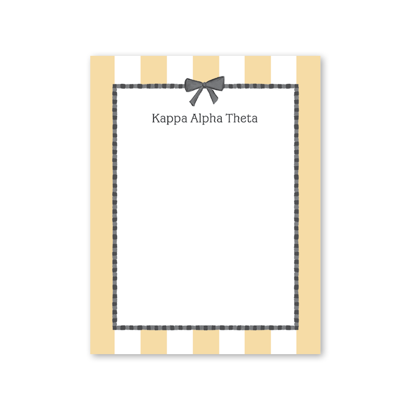 Kappa Alpha Theta Presents and Bows Greek Notepad