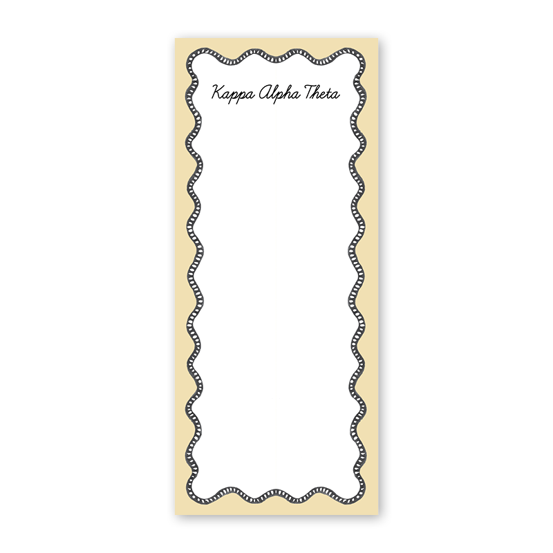 Kappa Alpha Theta Flower Cart Scallop Greek Skinny Notepad