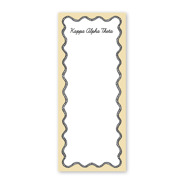 Kappa Alpha Theta Flower Cart Scallop Greek Skinny Notepad