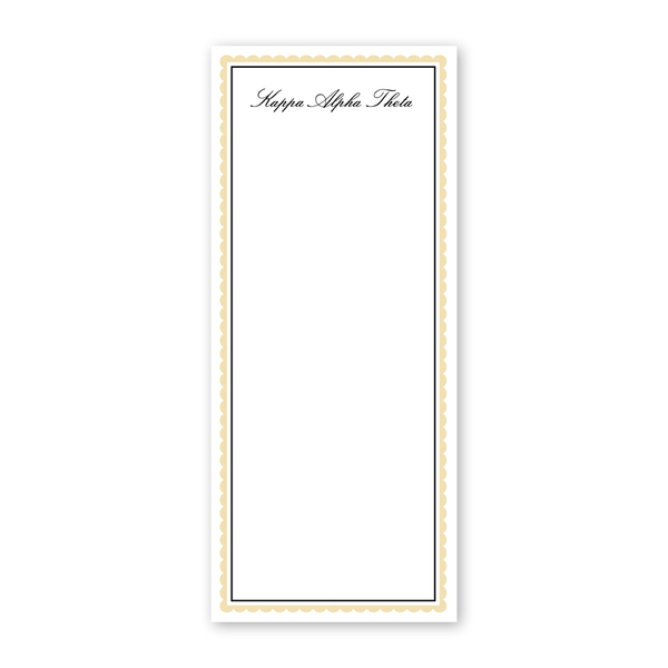 Kappa Alpha Theta Vintage Poodles Scallop Greek Skinny Notepad