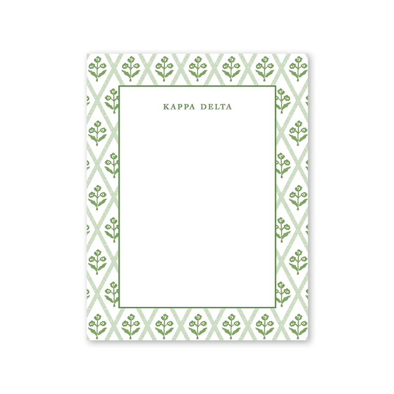 Kappa Delta Bespoke Block Print Greek Notepad