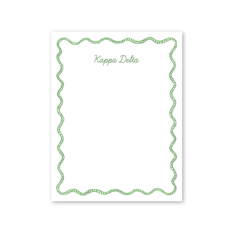 Kappa Delta Flower Cart Scallop Greek Notepad
