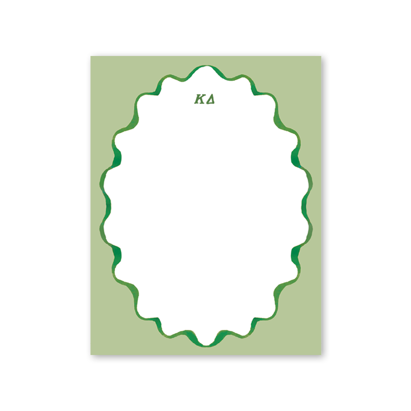 Kappa Delta Merry Ribbons Scallop Greek Notepad