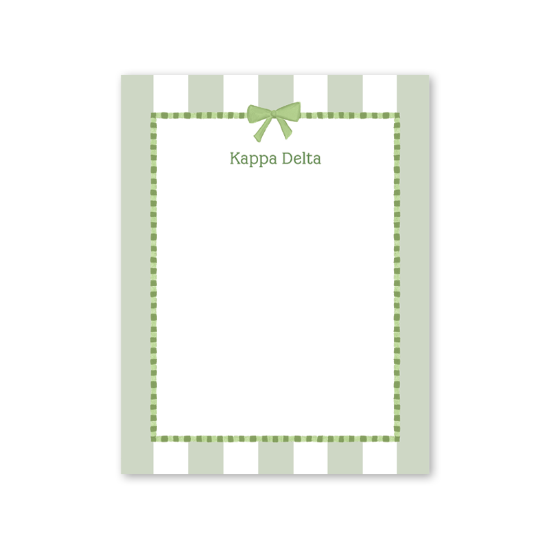 Kappa Delta Presents and Bows Greek Notepad