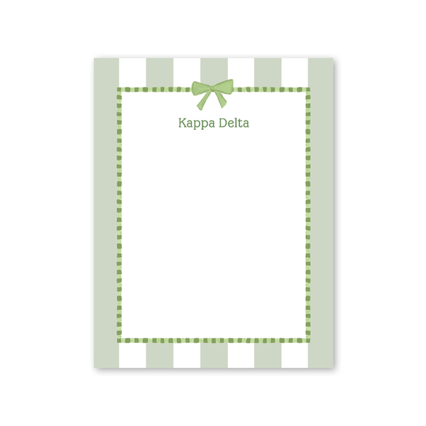 Kappa Delta Presents and Bows Greek Notepad