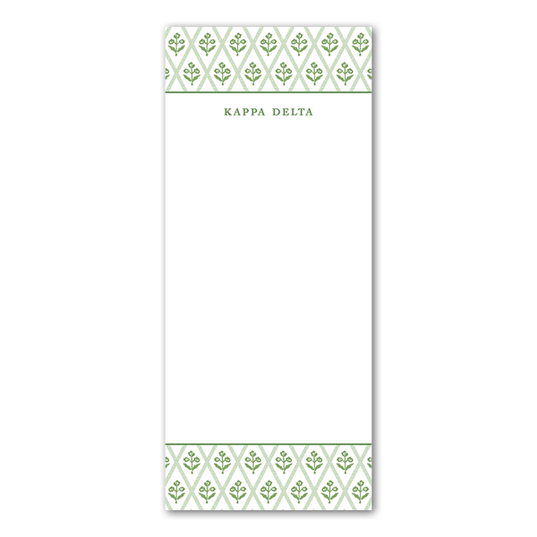 Kappa Delta Bespoke Block Print Greek Skinny Notepad