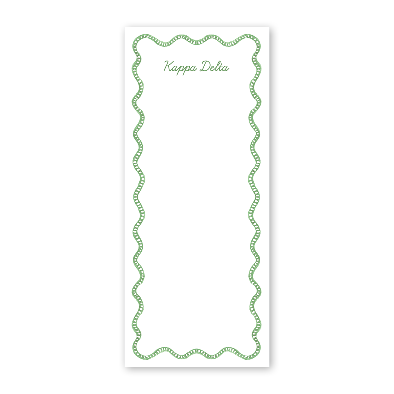 Kappa Delta Flower Cart Scallop Greek Skinny Notepad