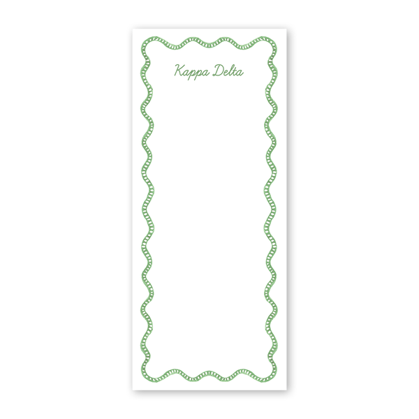 Kappa Delta Flower Cart Scallop Greek Skinny Notepad