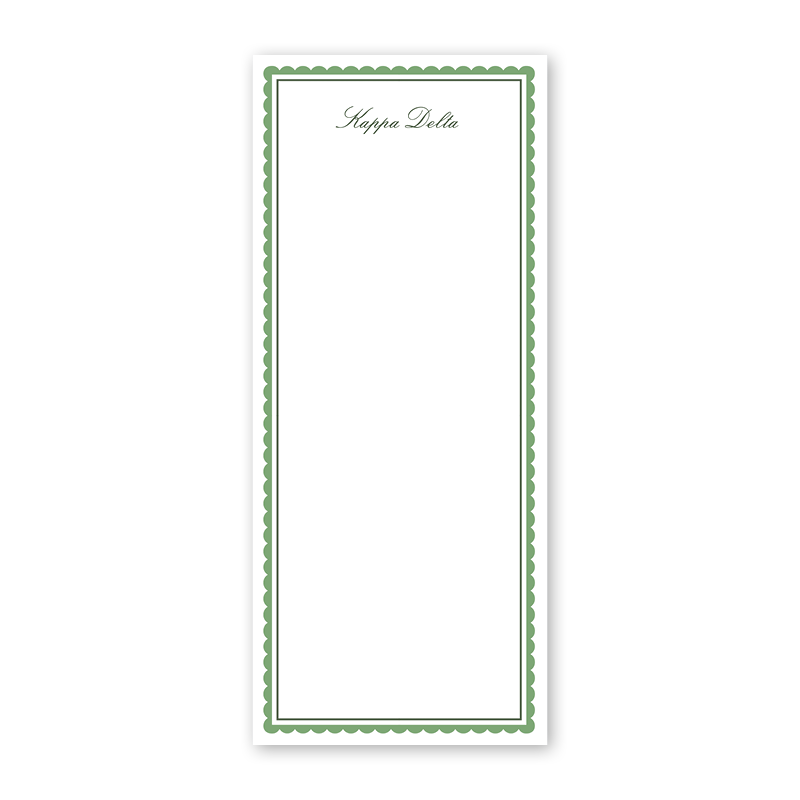 Kappa Delta Vintage Poodles Scallop Greek Skinny Notepad
