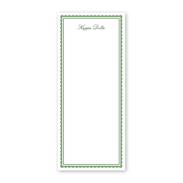 Kappa Delta Vintage Poodles Scallop Greek Skinny Notepad