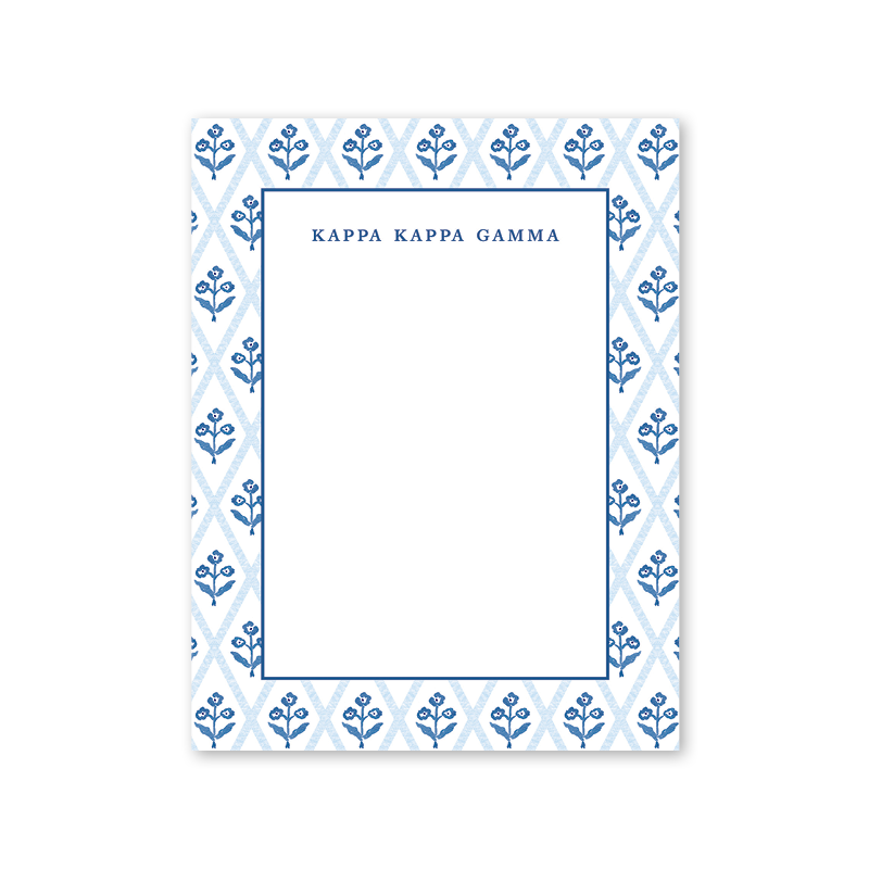 Kappa Kappa Gamma Bespoke Block Print Greek Notepad