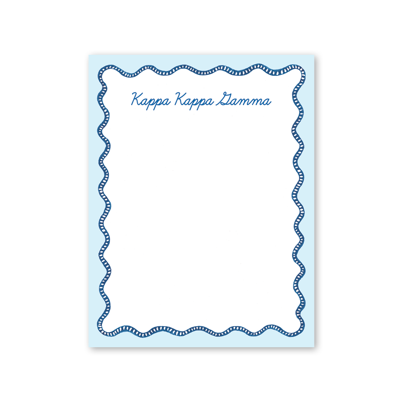 Kappa Kappa Gamma Flower Cart Scallop Greek Notepad
