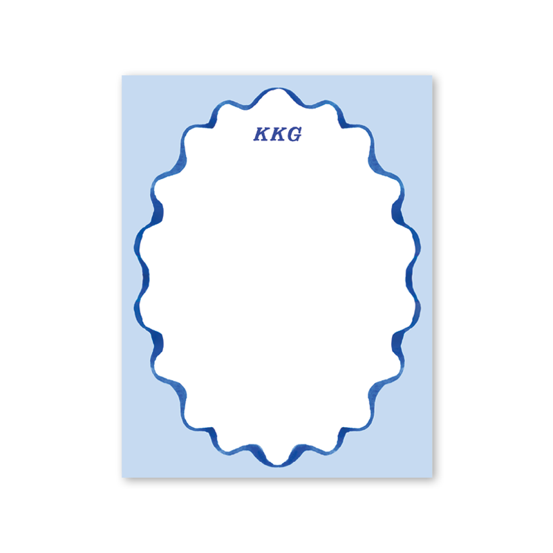 Kappa Kappa Gamma Merry Ribbons Scallop Greek Notepad