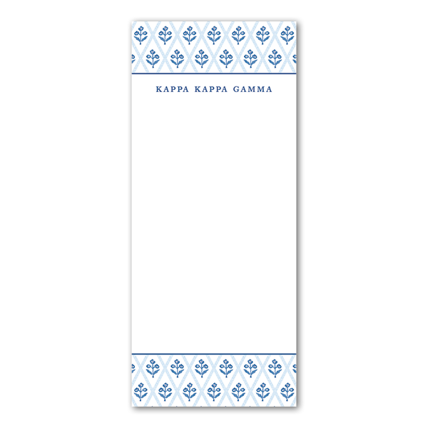 Kappa Kappa Gamma Bespoke Block Print Greek Skinny Notepad
