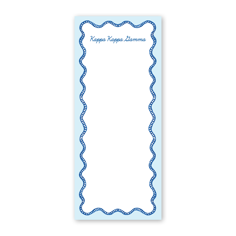 Kappa Kappa Gamma Flower Cart Scallop Greek Skinny Notepad