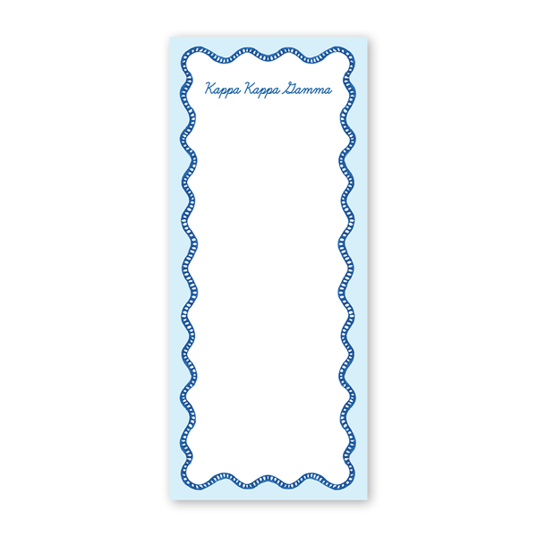 Kappa Kappa Gamma Flower Cart Scallop Greek Skinny Notepad