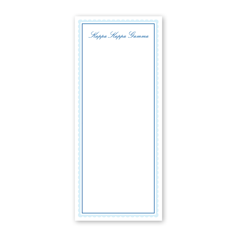 Kappa Kappa Gamma Vintage Poodles Scallop Greek Skinny Notepad