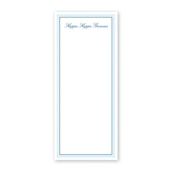 Kappa Kappa Gamma Vintage Poodles Scallop Greek Skinny Notepad