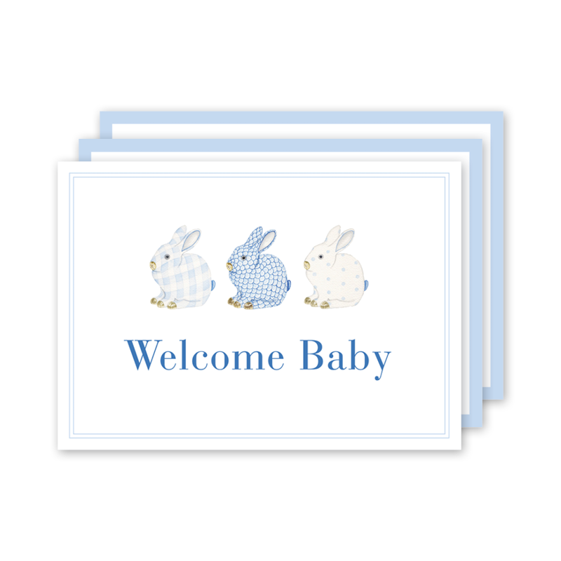 Porcelain Bunnies Blue Milestone Cards