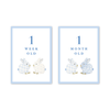 Porcelain Bunnies Blue Milestone Cards