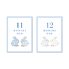 Porcelain Bunnies Blue Milestone Cards