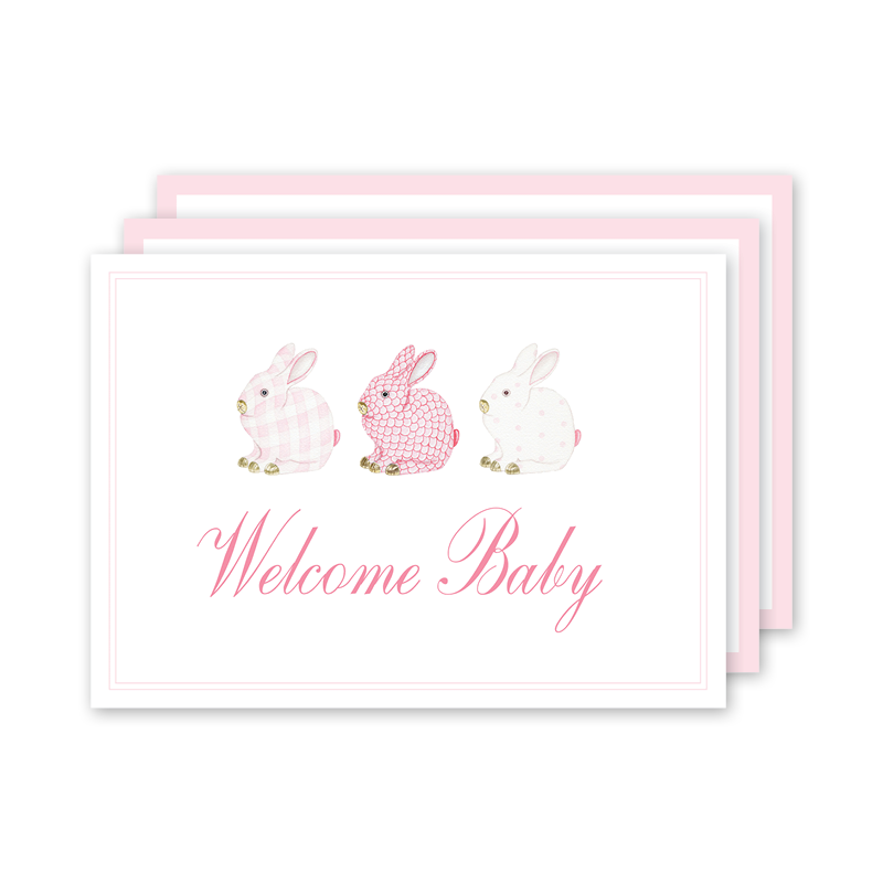 Porcelain Bunnies Pink Milestone Cards