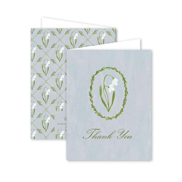 Snowdrop Meadow Blue Thank You
