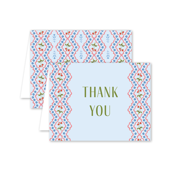Lamia Damask Blue Thank You