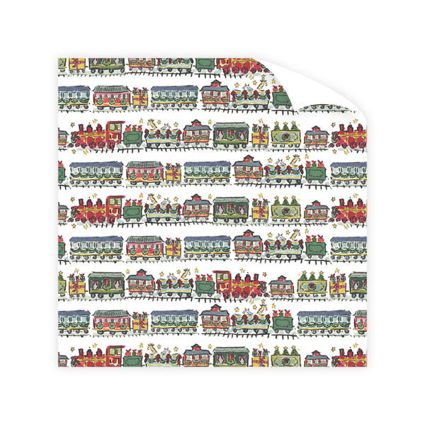 Christmas Trains Wrapping Paper Sheet