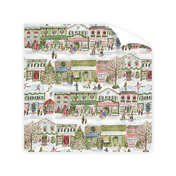 Merry Main Street Wrapping Paper Sheet