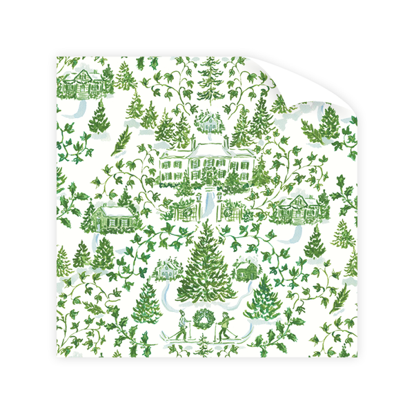 Winter Toile Wrapping Paper Sheet