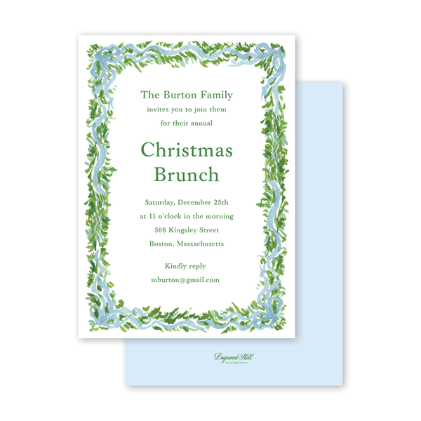 Winter Toile Pines Invitation