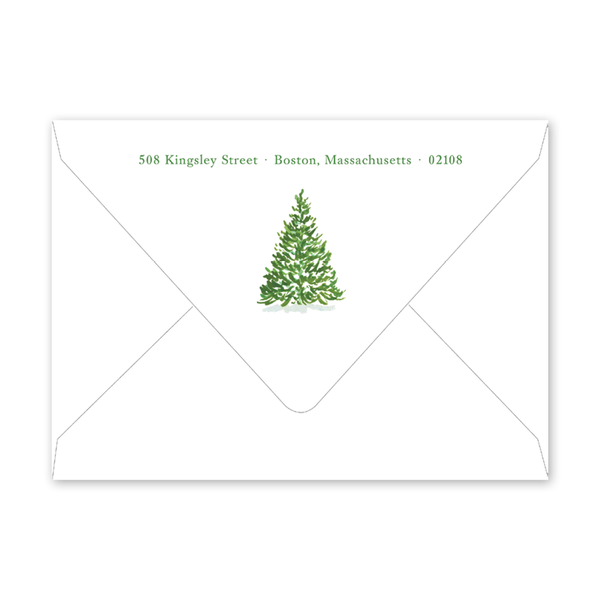 Winter Toile Tree Invitation Return Address Printing