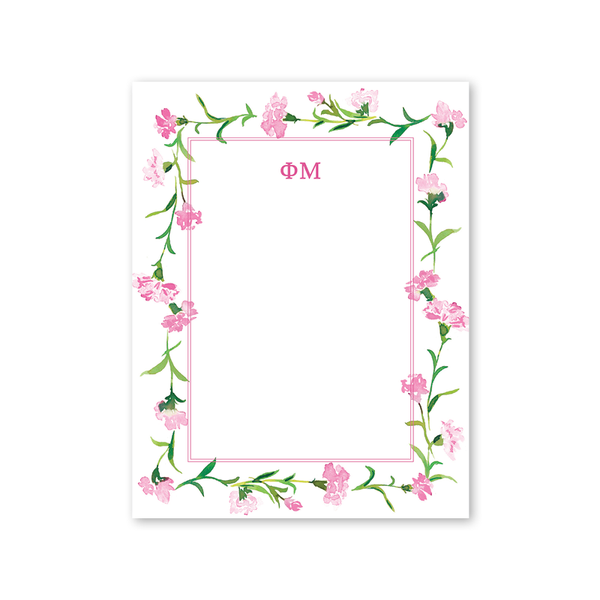 Phi Mu Carnations Notepad