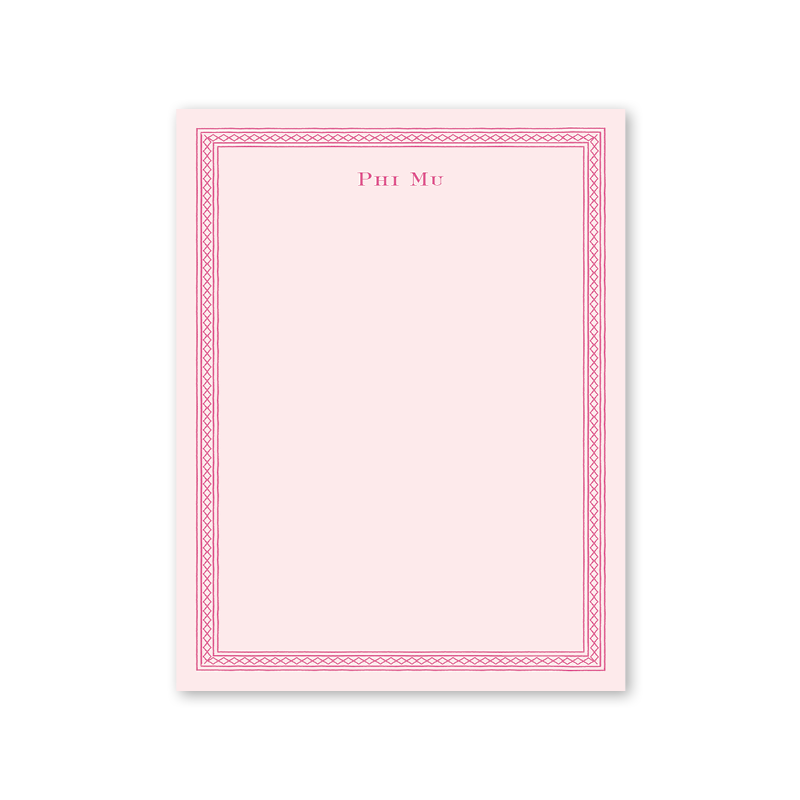 Phi Mu Dolly Blooms Greek Notepad