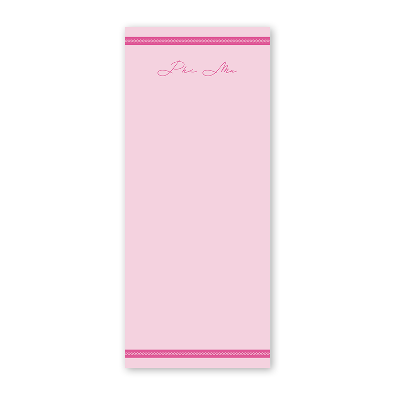 Phi Mu Signature Charming Greek Skinny Notepad