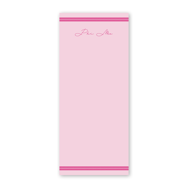 Phi Mu Signature Charming Greek Skinny Notepad