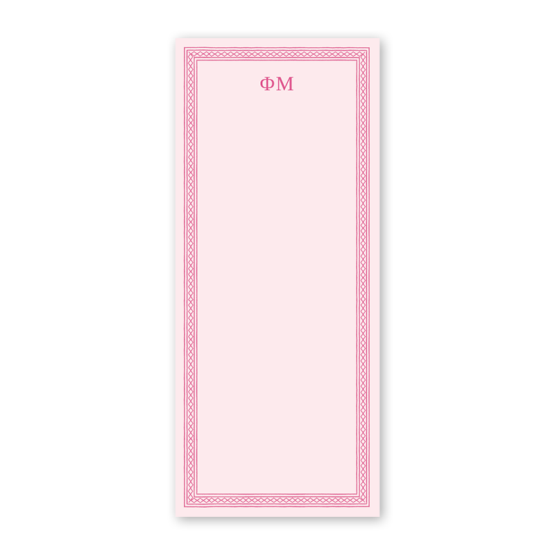 Phi Mu Dolly Blooms Greek Skinny Notepad