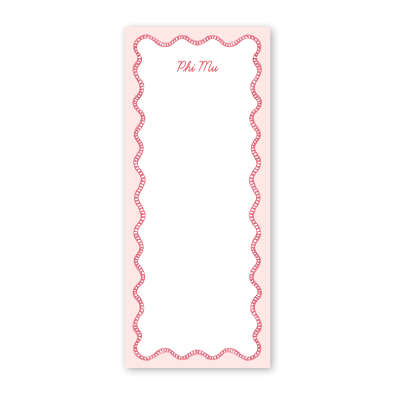 Phi Mu Flower Cart Scallop Greek Skinny Notepad