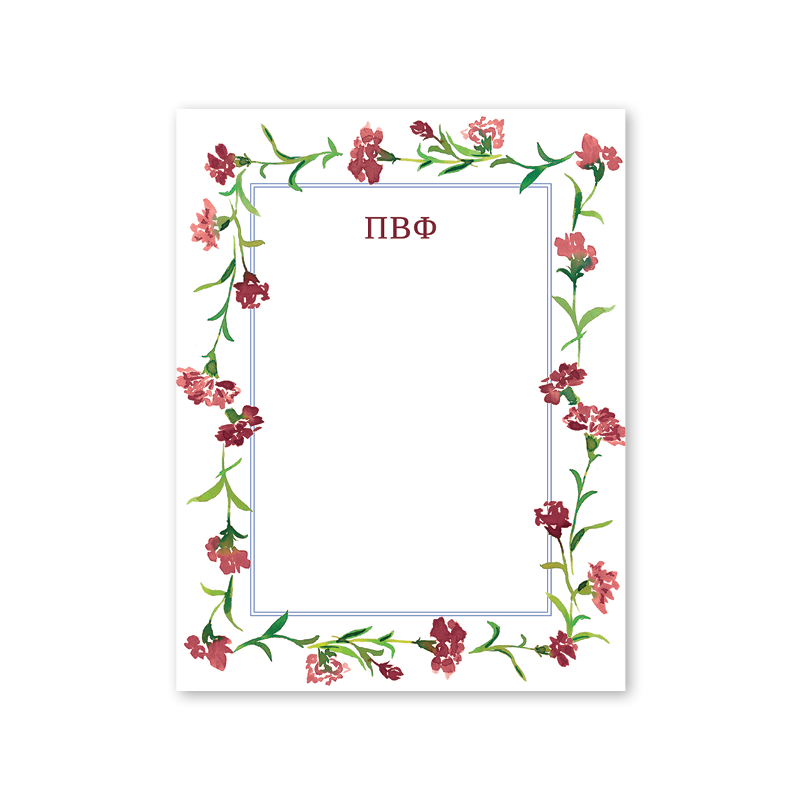 Pi Beta Phi Carnations Notepad