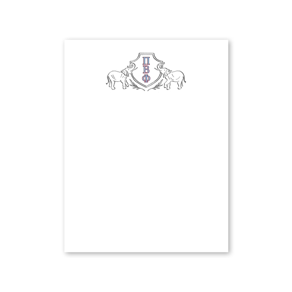 Pi Beta Phi Elephant Crest Greek Notepad