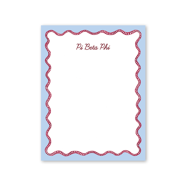 Pi Beta Phi Flower Cart Scallop Greek Notepad