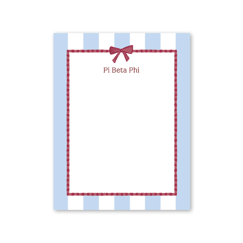 Pi Beta Phi Presents and Bows Greek Notepad