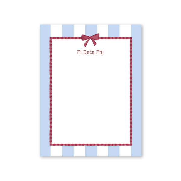 Pi Beta Phi Presents and Bows Greek Notepad