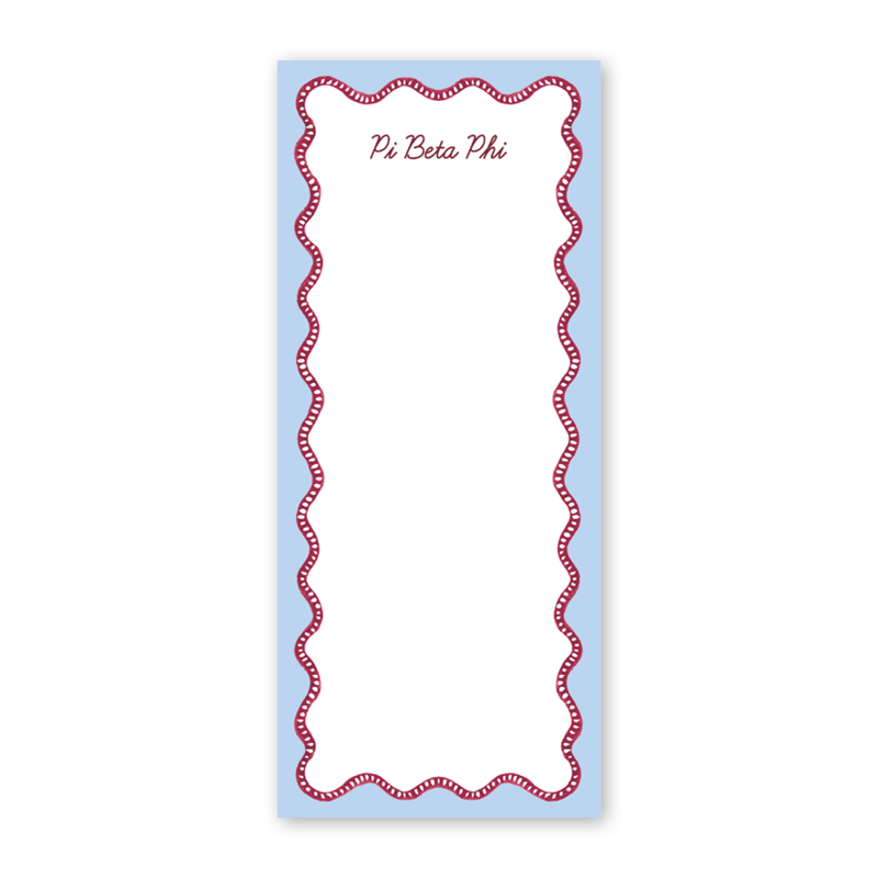 Pi Beta Phi Flower Cart Scallop Greek Skinny Notepad